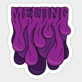 Psychedelic Typography Design Melting Purple Sticker